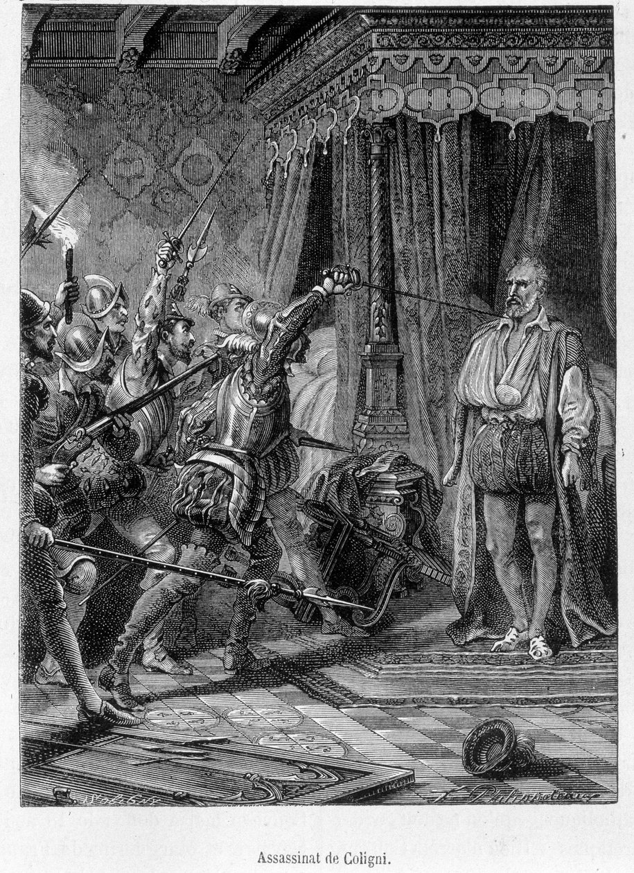 Mordet på Coligny af flere mænd (Gaspard de Châtillon, Sire de Coligny af Unknown artist