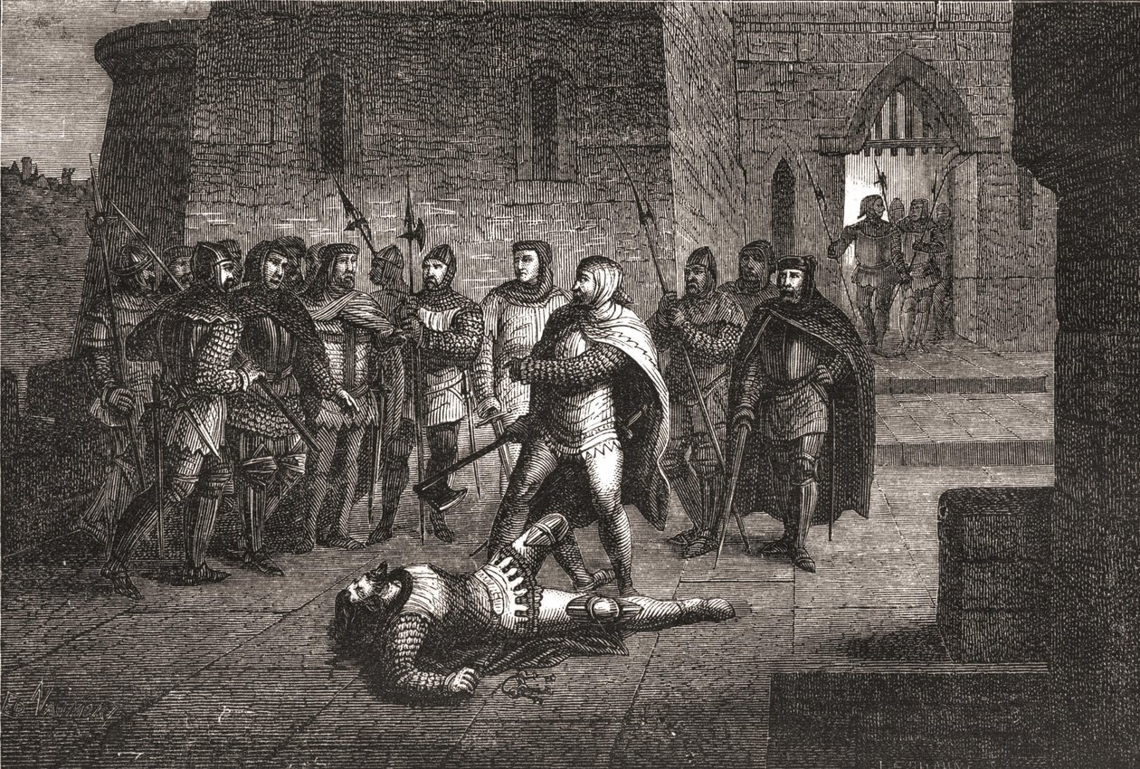 Mordet på Etienne Marcel i 1358 - i ""The History of France"" af Henri Martin af Unknown artist