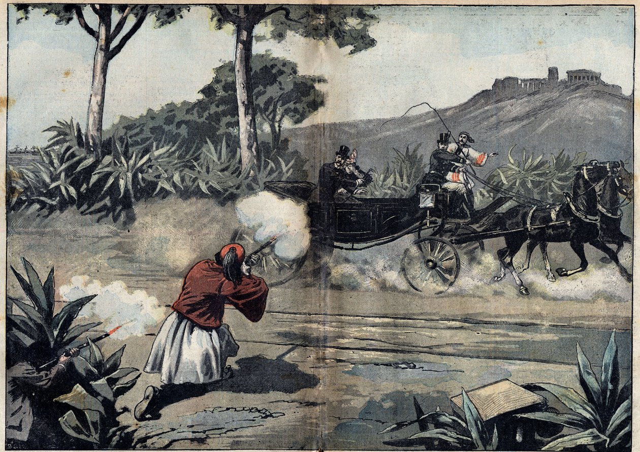 Angreb på George I, konge af Grækenland, og hans datter - 20. februar af Unknown artist