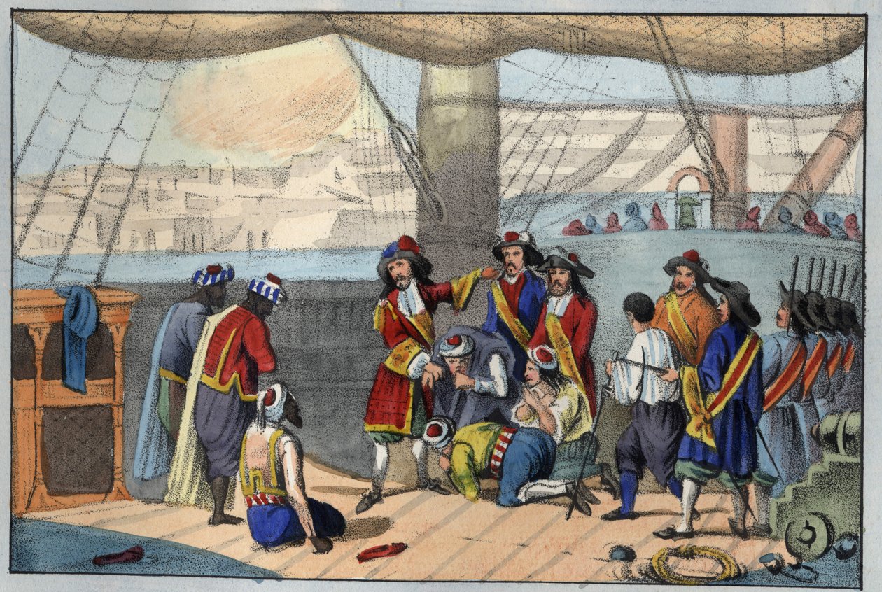 August 1682: Duquesnes bombning af Algier. (Abraham, Marquis Duquesne af Unknown artist