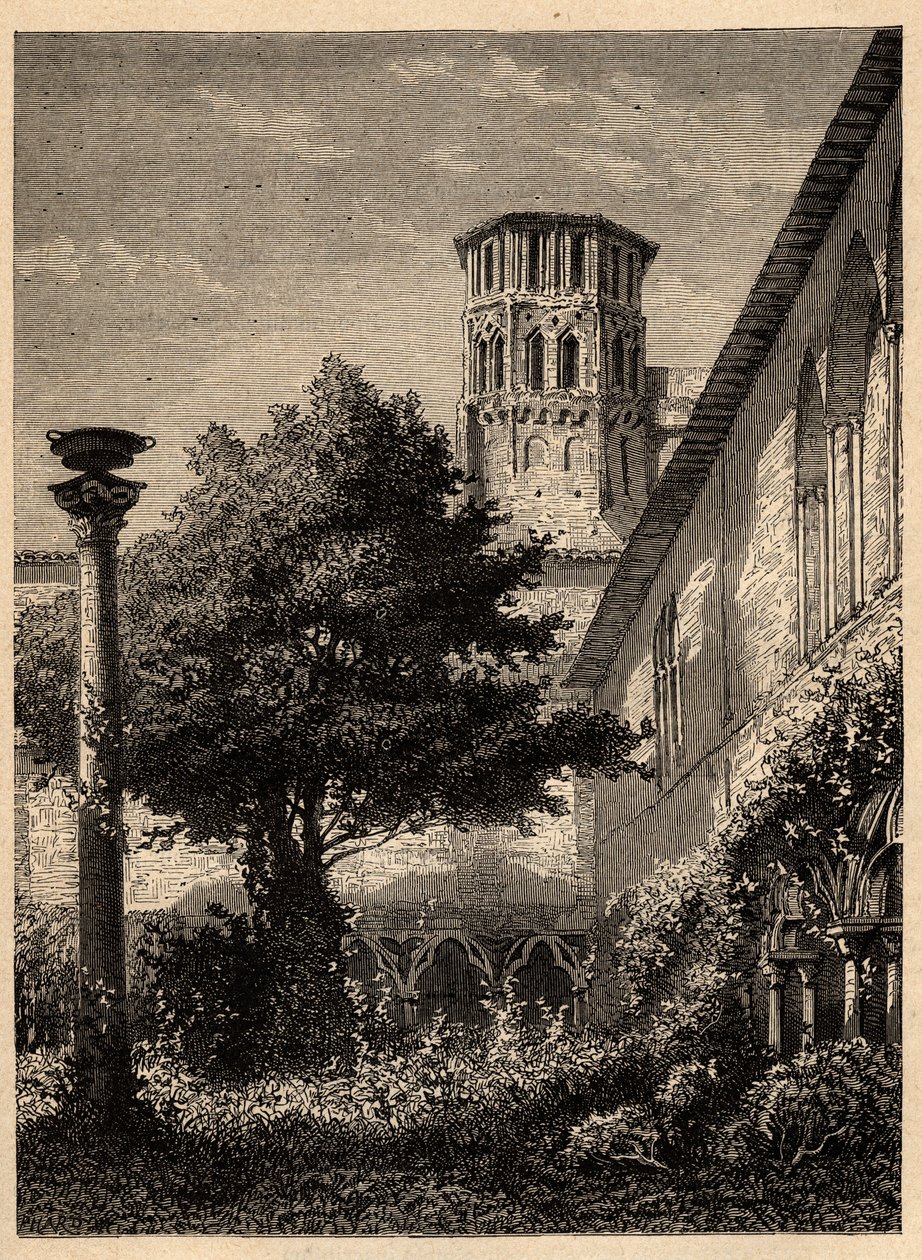 Augustinerkloster (Toulouse) - Le cloitre des Augustins à Toulouse - indgravering i "" PATRIE" - PINTUREQUIREQUE BESKRIVELSE AF FRANKRIG I 6 BIND AF LUCIEN HUARD - slutningen af ​​1800-tallet af Unknown artist