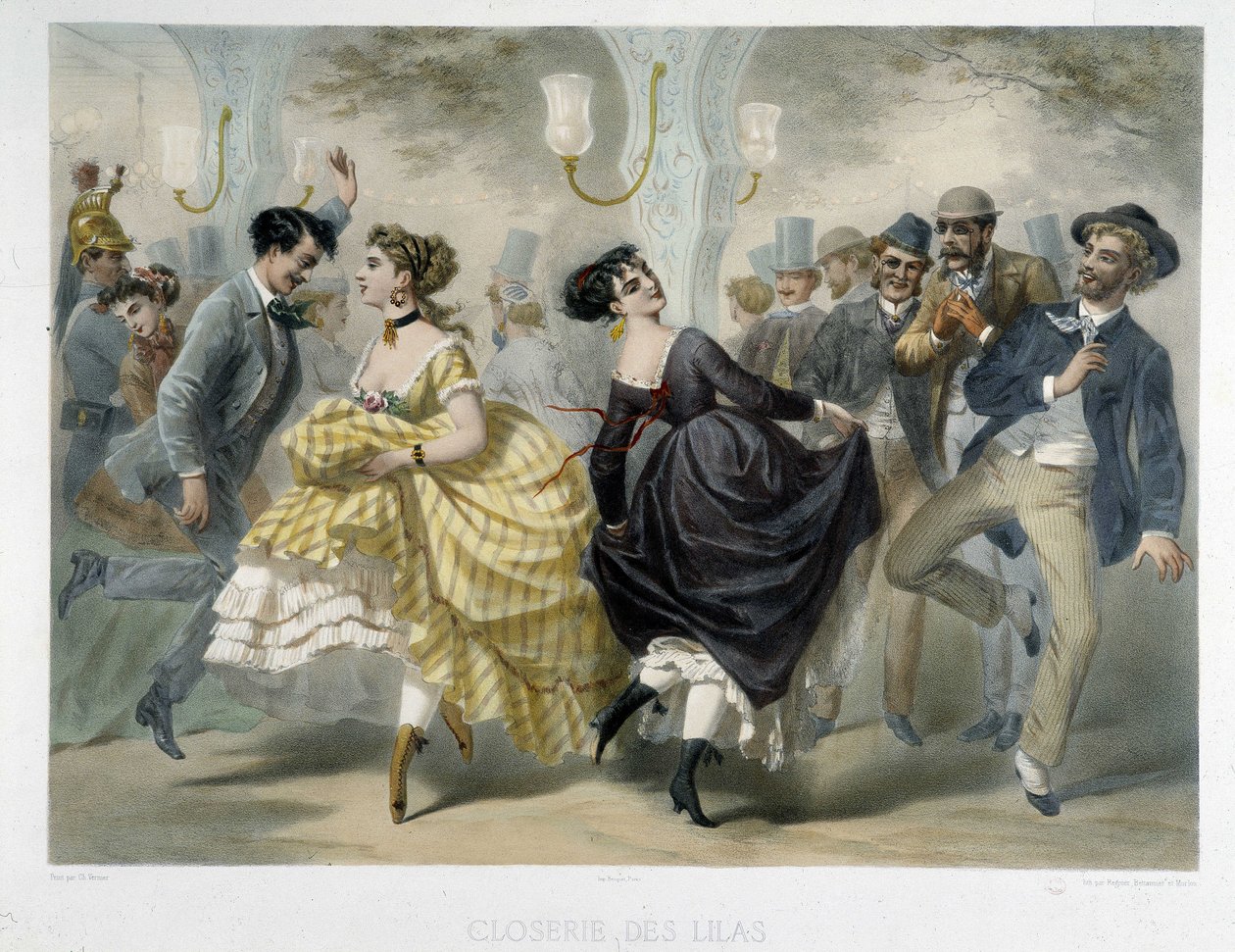 Bal på Closerie des Lilas, omkring 1860 af Unknown artist