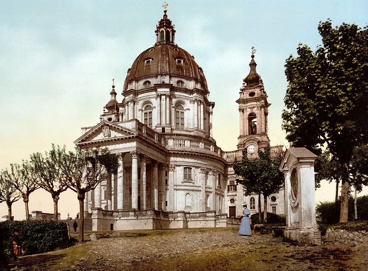 Basilica della Superga (Basilica of Superga) i Torino (Torino) i Italien i 1890 af Unknown artist