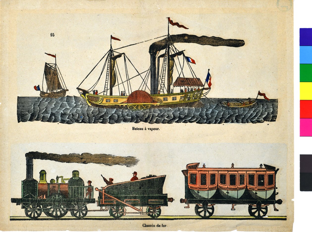 Dampskibe og jernbaner af Unknown artist