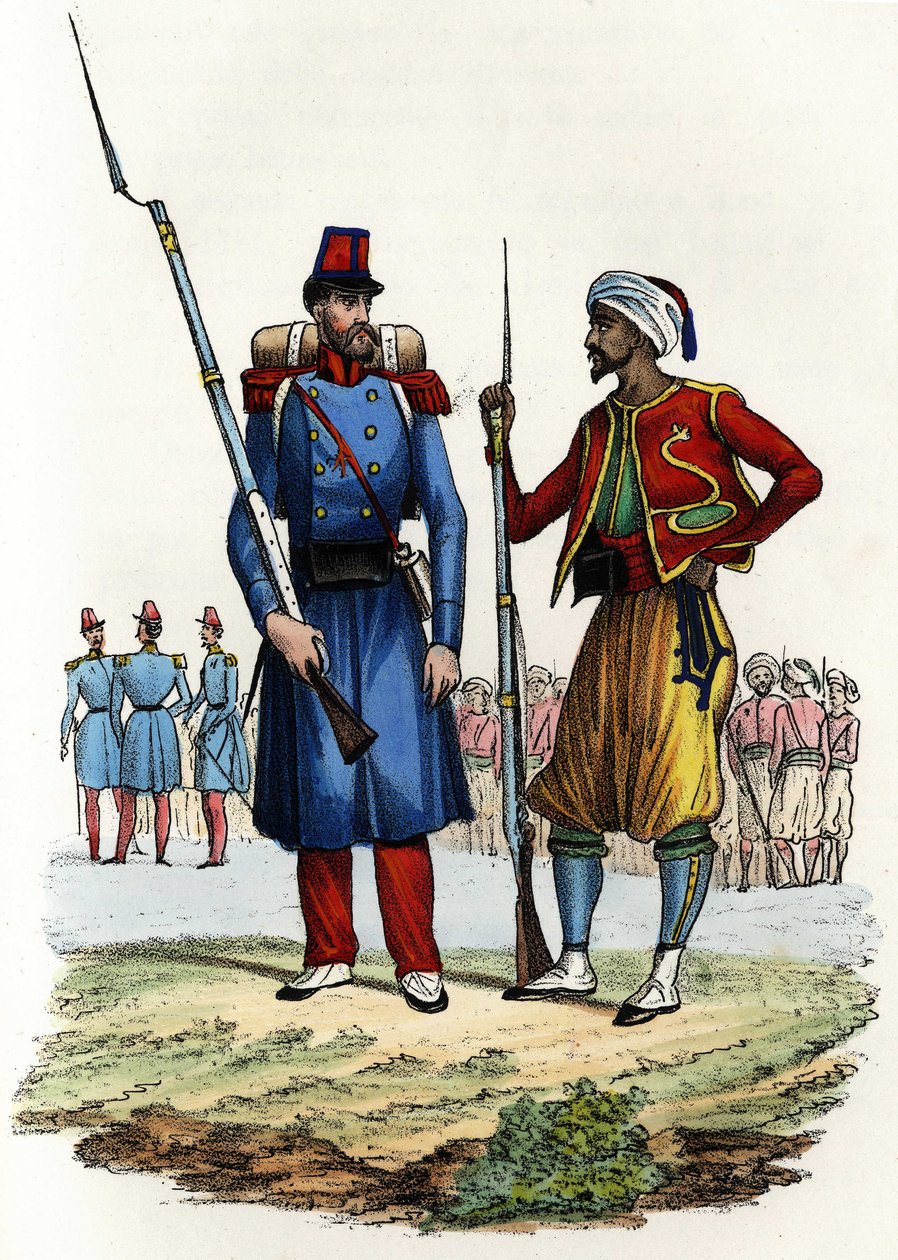 Bataljon af Fremmedlegionen dannet og sendt til Algeriet i 1831; bataljon af indfødte ryttere, dannet og sendt til Algeriet i 1841. I "" Storia d