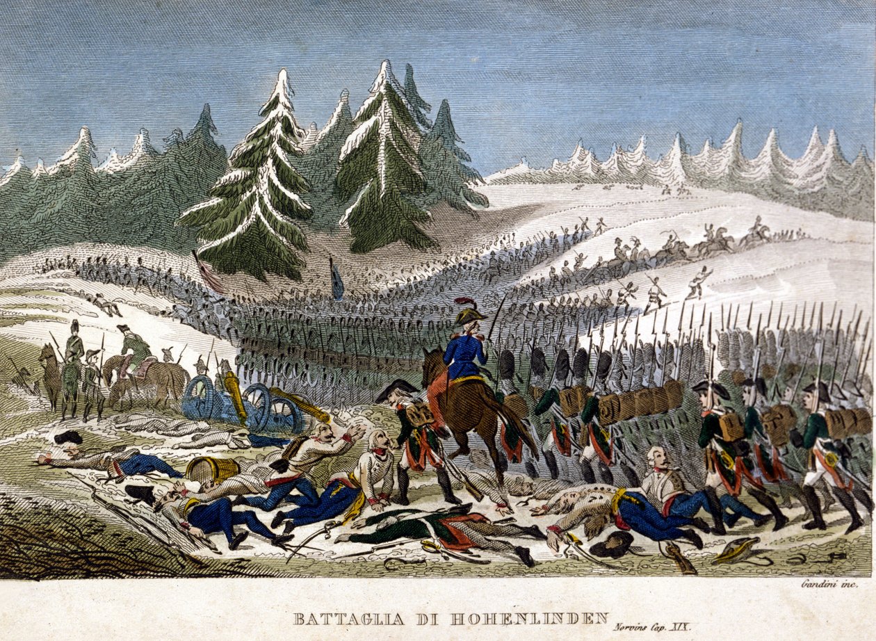 Slaget ved Hohenlinden den 3. december af Unknown artist