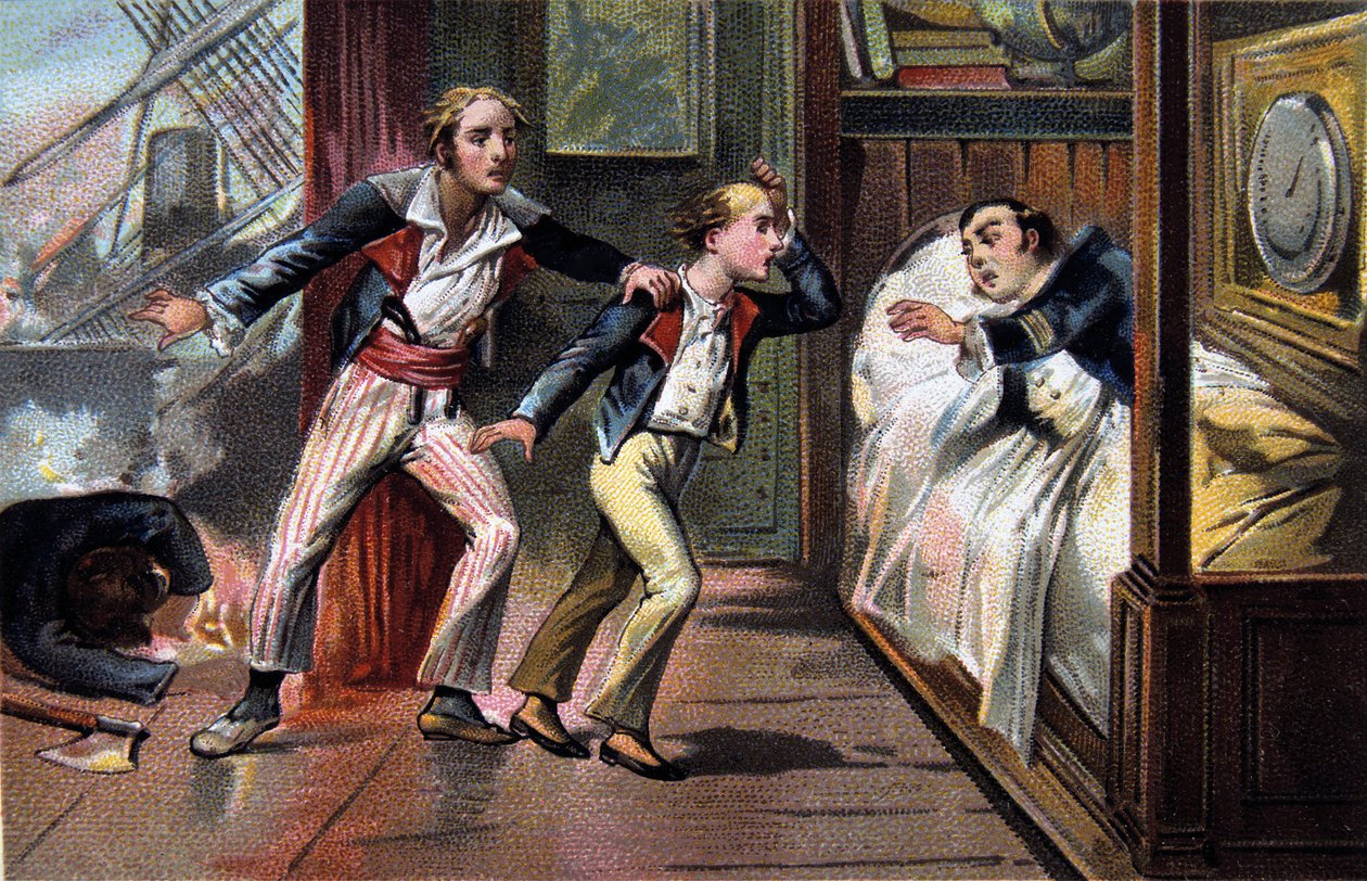 Slaget ved Nilen - Slaget ved Aboukir - Luces og Giocante de Casabiancas død (Luc-Julien-Joseph Casabianca af Unknown artist