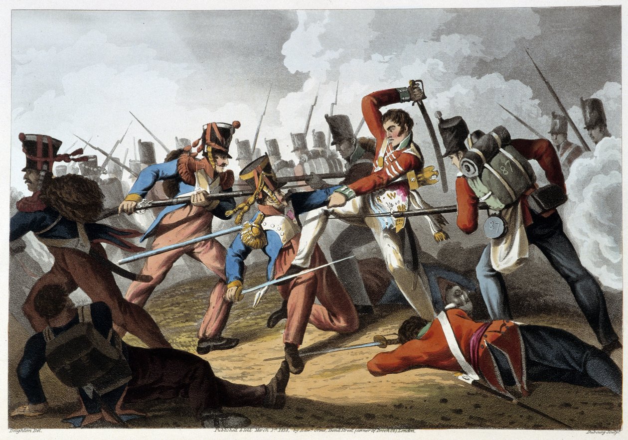 Slaget ved Pyrenæerne - i "" Historical, Military and Naval Anecdotes..." af Edward Orne af Unknown artist
