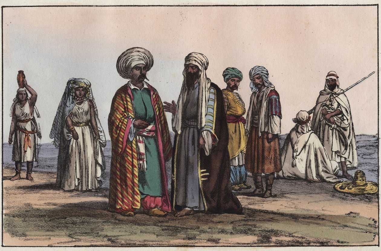 Beduiner - Beduiner - gravering fra "" Skikke og traditioner for alle folk i universet. Det vil sige historien om regeringen, lovene, militsen, om alle nationers religion fra de fjerneste tider til i dag "1856 af Unknown artist