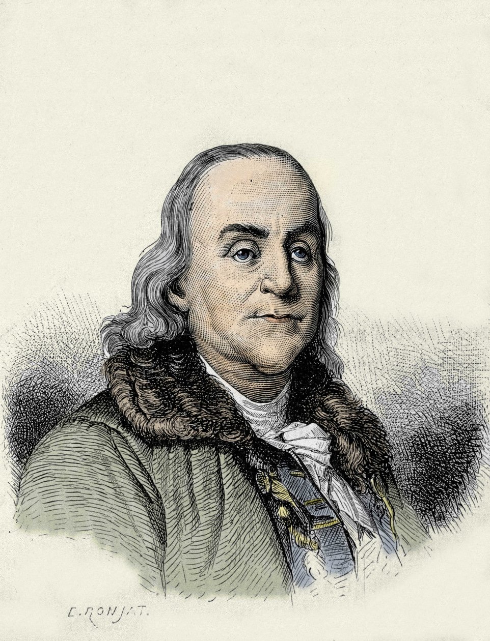 Benjamin Franklin (1706-1790), amerikansk filosof, fysiker og ambassadør. af Unknown artist