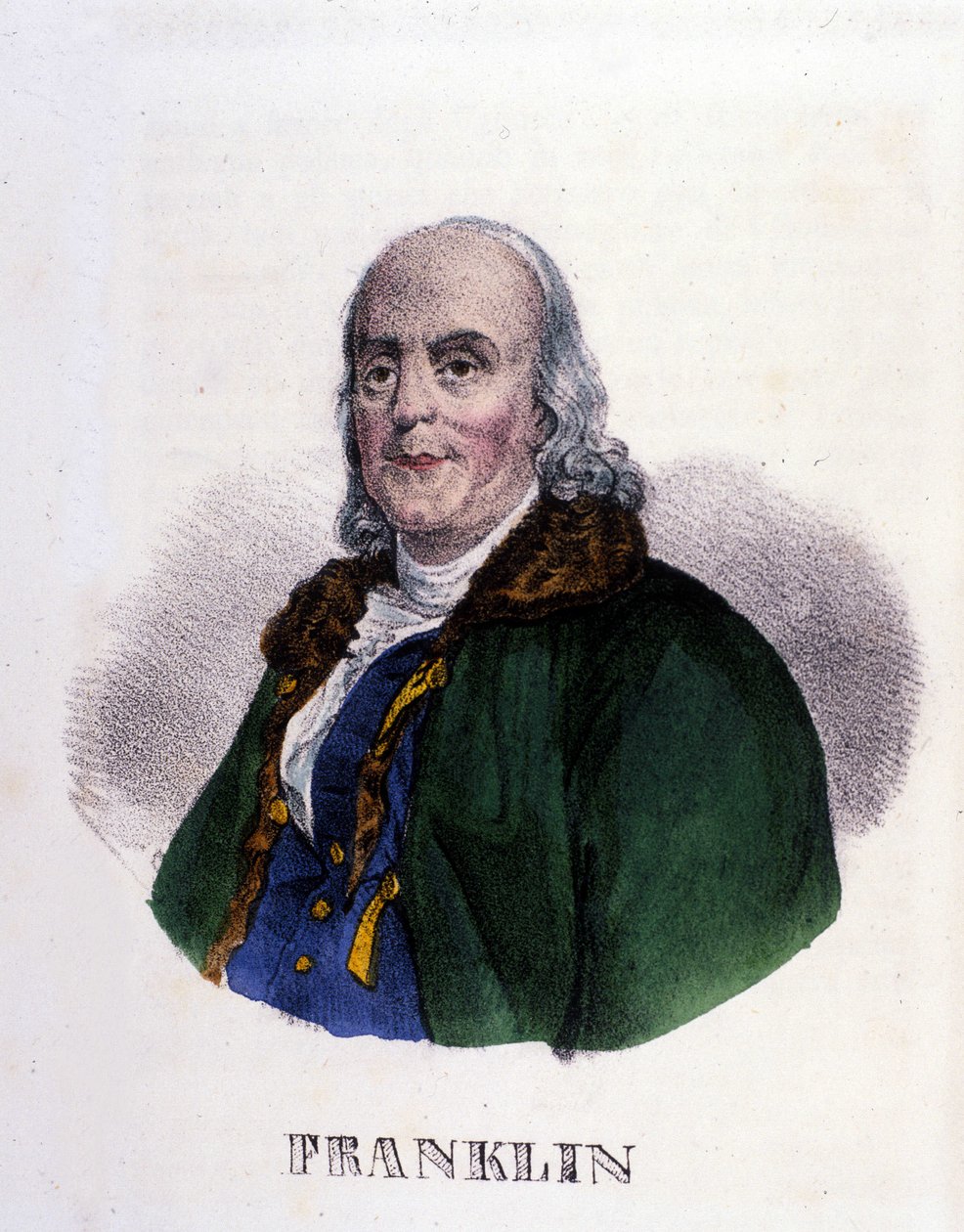 Benjamin Franklin (1706-1790), amerikansk filosof, fysiker og ambassadør. af Unknown artist