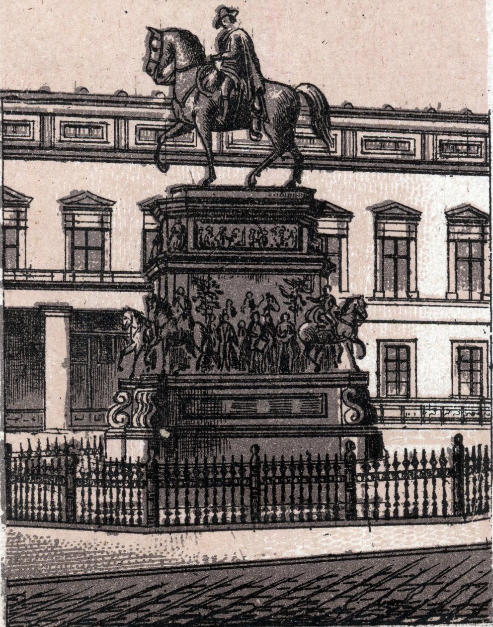 Berlin, Tyskland: statue af Frederik II den Store (Frederik den Store). i "" Verden illustrerer 168 visninger"" Udateret (slutningen af det 19. århundrede) af Unknown artist