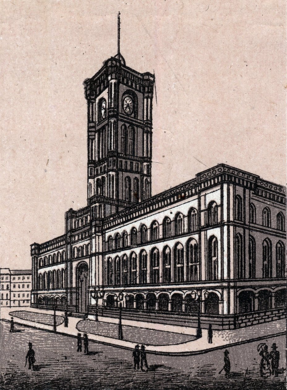 Berlin, Tyskland: udsigt over rådhuset. i "" Verden illustrerer 168 visninger"" Udateret (slutningen af 1800-tallet) af Unknown artist