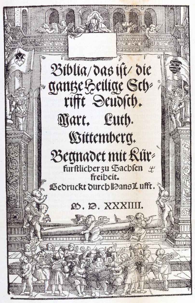 Luthers Bibel. Frontispice af Unknown artist