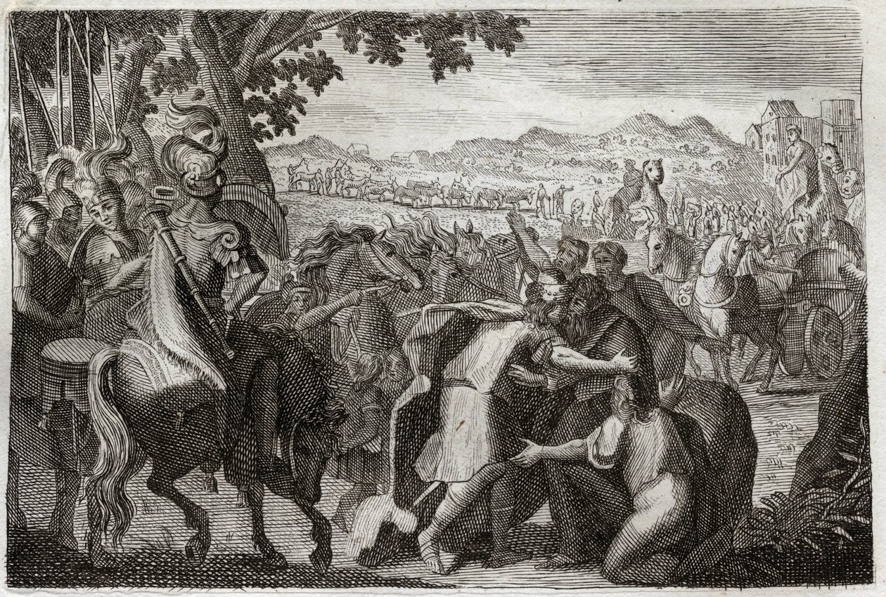Bible of Royaumont, Gamle Testamente: Jakob tager til Egypten. Jakob vil finde Josef med hele hans familie. Illustration fra 1811. af Unknown artist