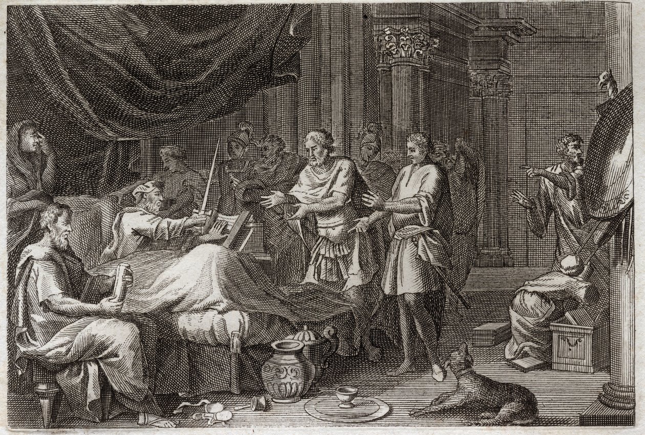 The Bible of Royaumont, Det Gamle Testamente: Judas Machabee. Judas Machabee (Maccabee, Maccabee) efterfulgte sin far Mattathias (Matathias, Mattathias) i hærens opførsel og støttede hele det jødiske folk mod undertrykkelsen af ​​seleukiderne. Illustrerer af Unknown artist