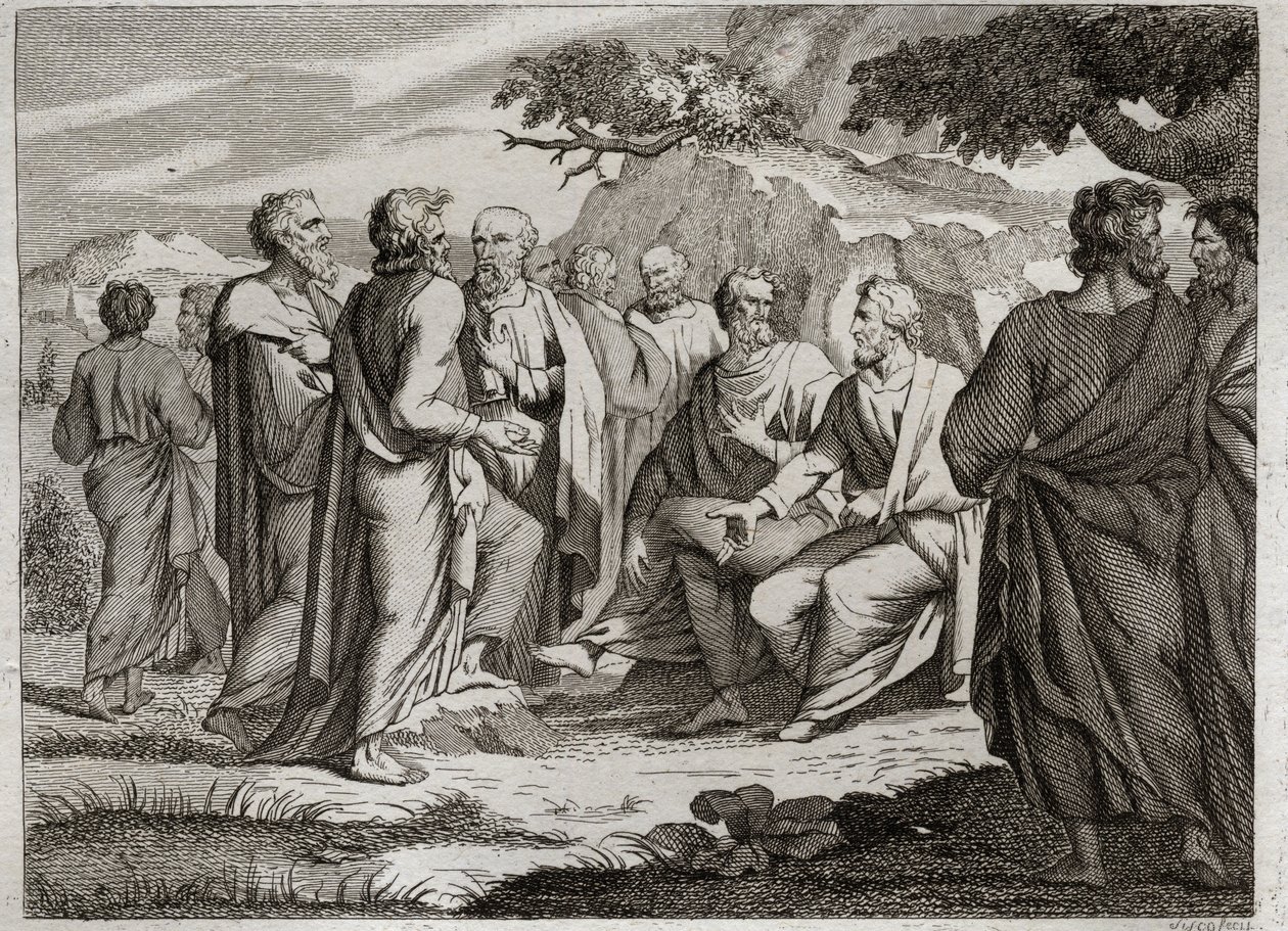 Bible of Royaumont, Det Gamle Testamente: De Tolv Små Profeter. De andre tolv profeter, normalt kaldet de små profeter, fordi de efterlod små skrifter. Illustration fra 1811. af Unknown artist
