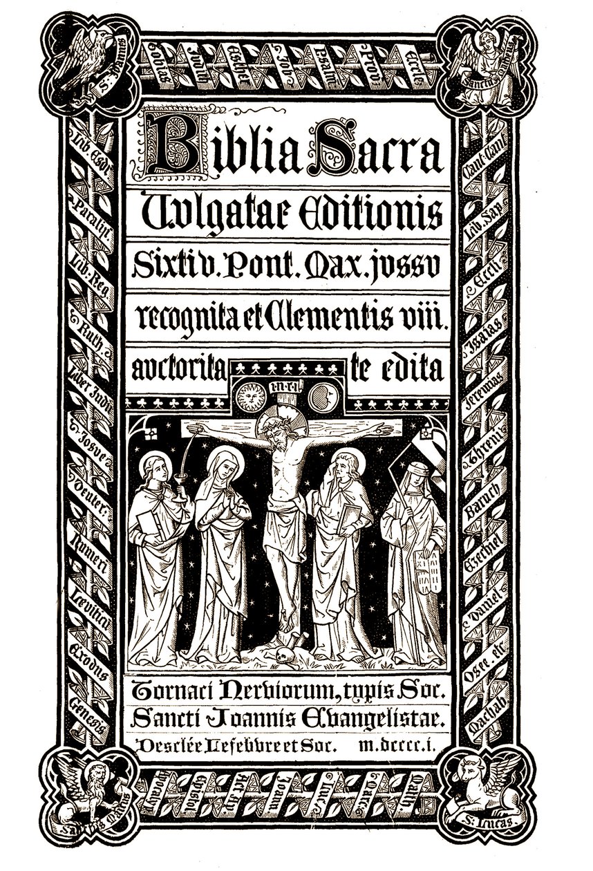 Den hellige bibel, Tournai 1881 - Den hellige bibel Maks. Efter ordre fra den reviderede udgave af Clement VIII redigerede du af Unknown artist
