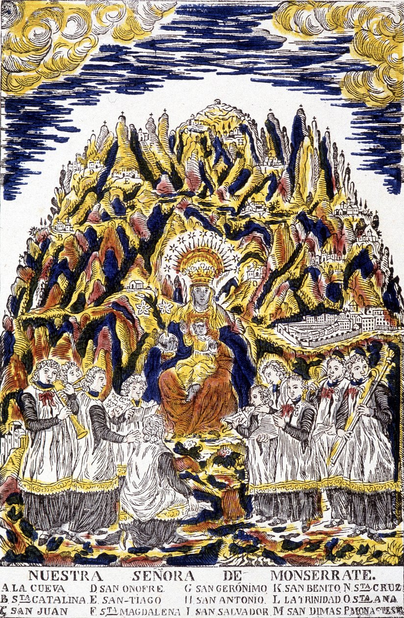 Sorte Jomfru af Monserrate, Havana, omgivet af engle. af Unknown artist