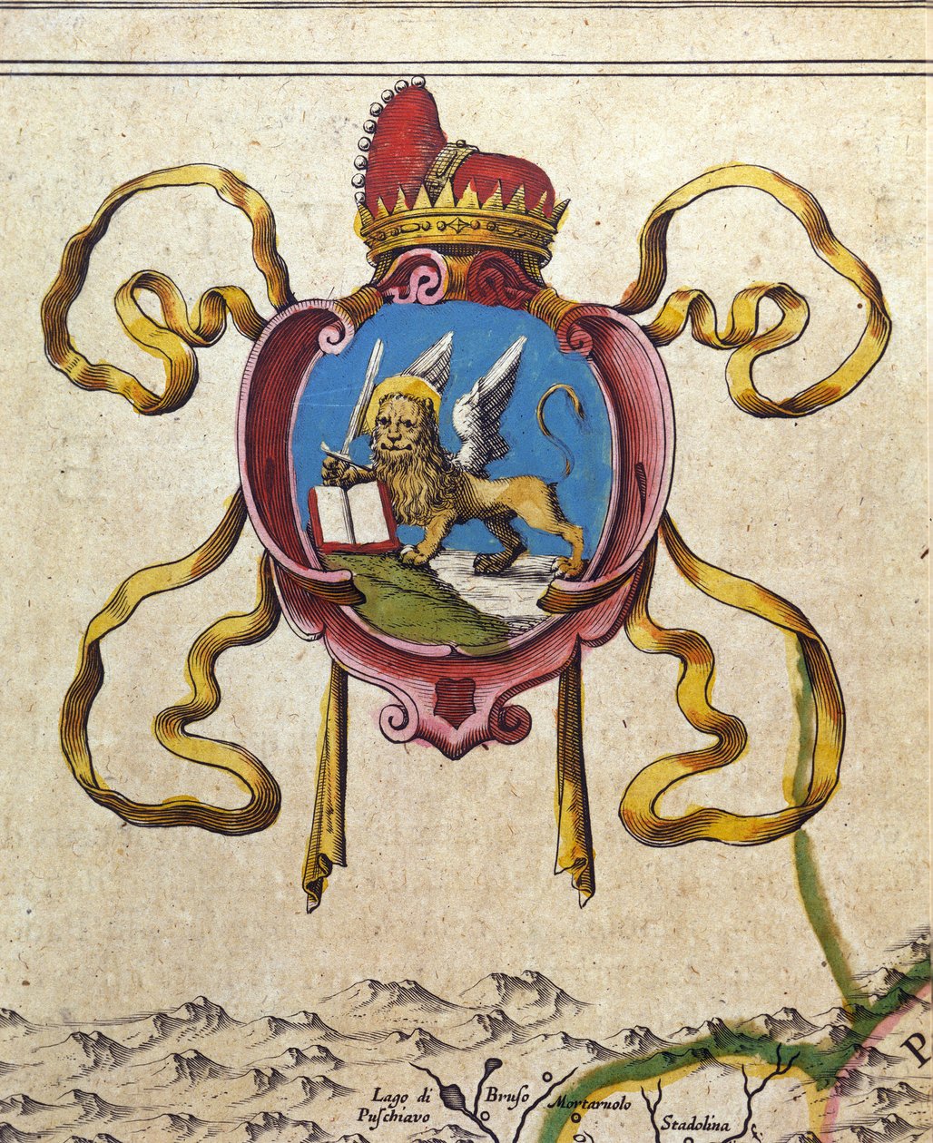 Blazon af Republikken Venedig dekorerer løven af Sankt Markus. 19. århundrede af Unknown artist