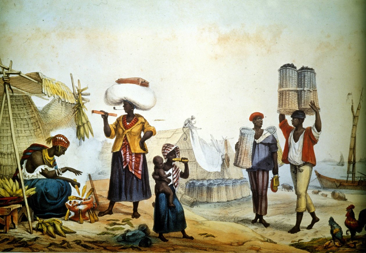 Brasilien, gadesælgere af kul og mine af Unknown artist