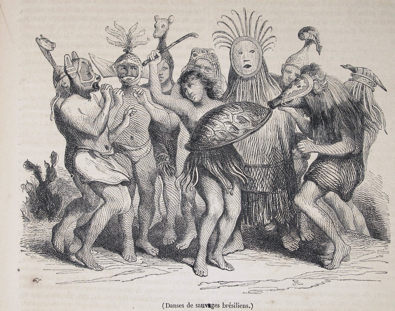 Brasilianske indfødte danser, fra Le Magasin Pittoresque af Unknown artist