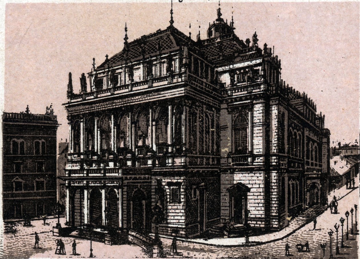 Budapest, Ungarn: udsigt over magyar kiralyi operahaz (opera). i "" Verden illustrerer 168 visninger"" Udateret (slutningen af det 19. århundrede) af Unknown artist