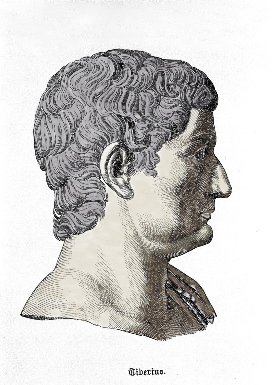 Buste af Tiberius (42 f.Kr. - 37 e.Kr.). af Unknown artist