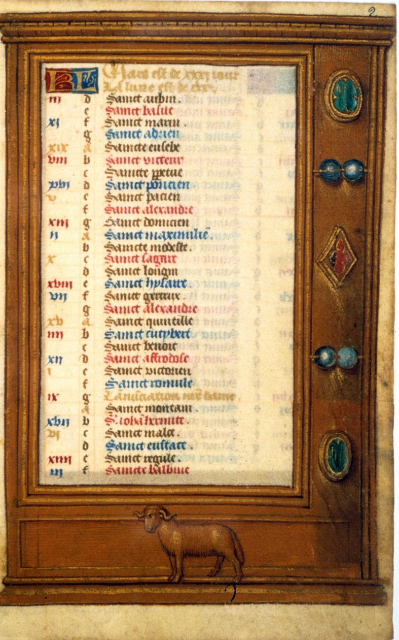 Marts kalender med Beliers tegn - middelalderens miniature: Anmodning om tilladelse fra Toulouses kommunale bibliotek (tlf.: 05 62 27 66 66) af Unknown artist