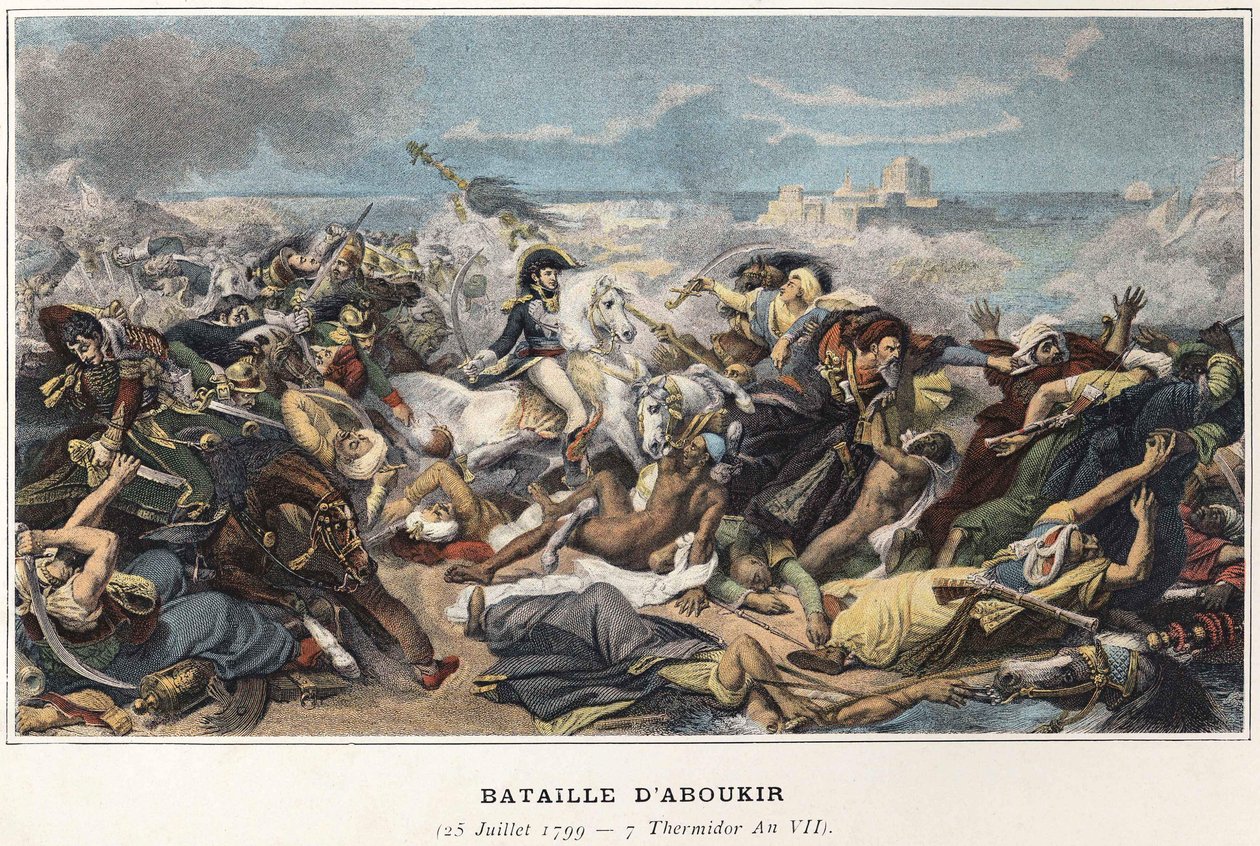 Kampagne (Ekspedition) af Egypten (1798-1801): Joachim Murat (1767-1815) under slaget ved Aboukir, 25. juli af Unknown artist
