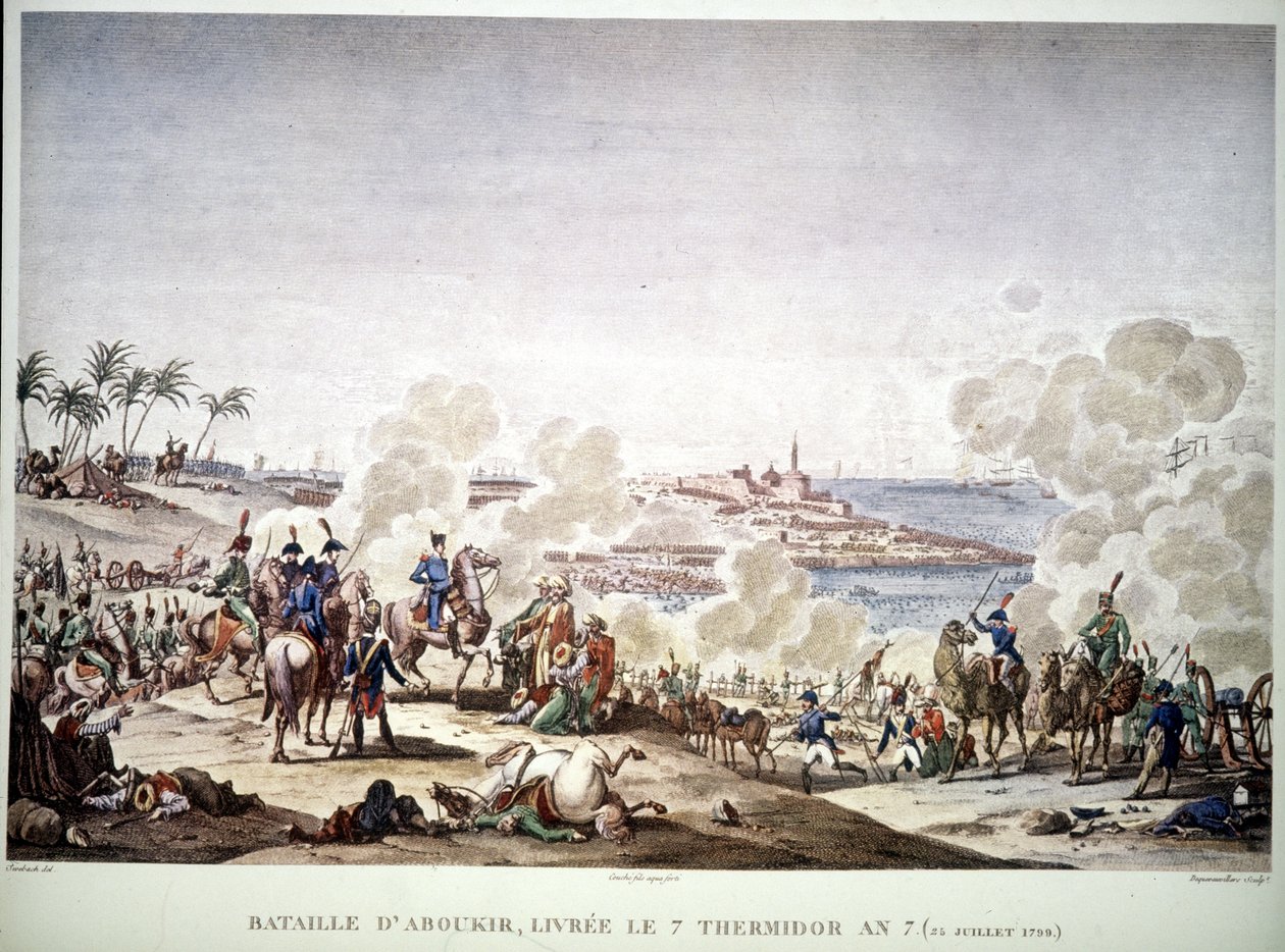 Kampagne (Ekspedition) af Egypten (1798-1801), Napoleon i Egypten: Slaget ved Aboukir, 25. juli af Unknown artist