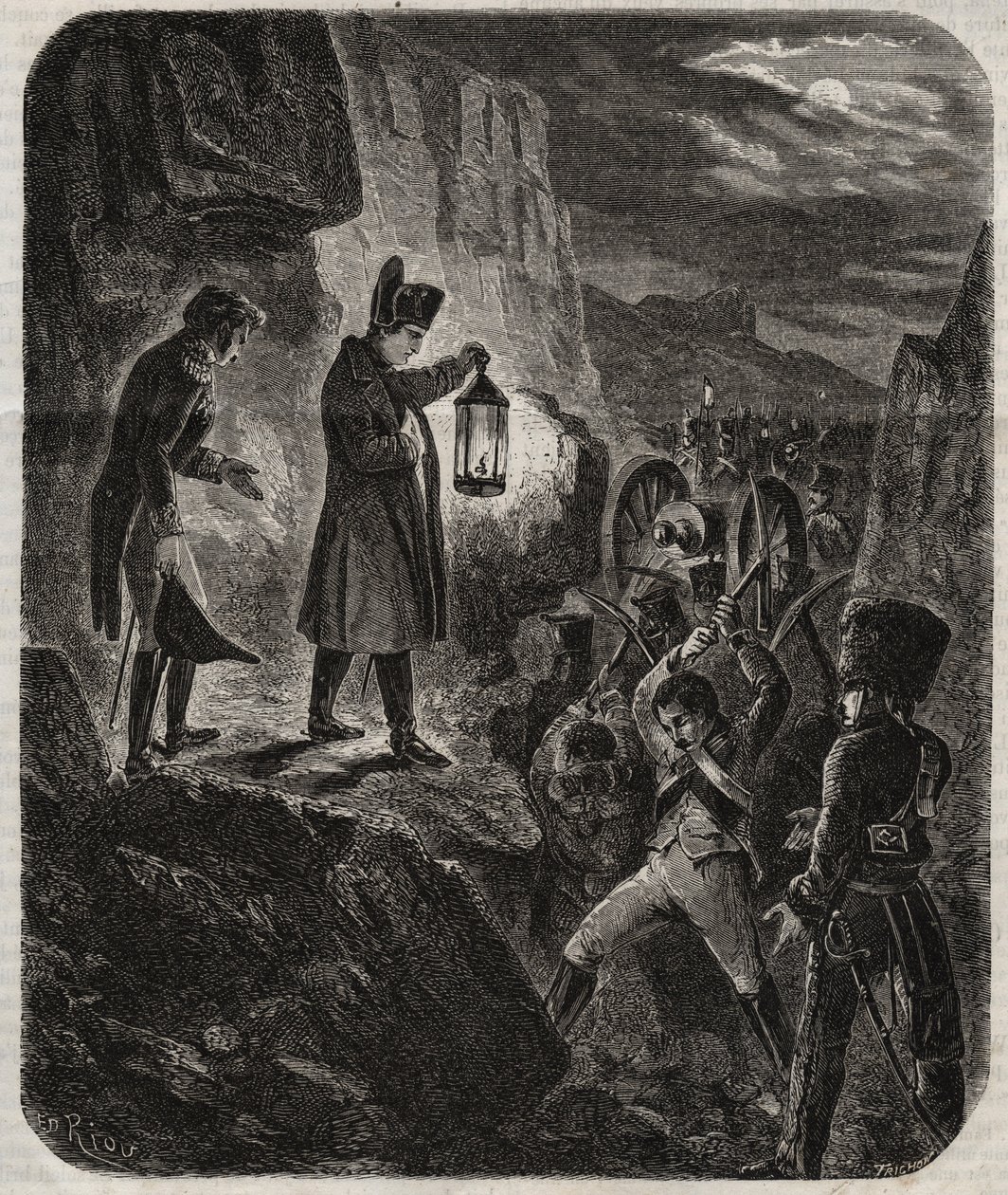 Preussens og Polens kampagne: Kejser Napoleon I (1769-1821) på tærsklen til slaget ved Iena og Auerstaedt 14/10/1805 - Kejser Napoleon I natten før slaget ved Jena-Auerstedt (Jena Auerstedt) mod den preussiske hær den 14. oktober 1805 - Nap af Unknown artist