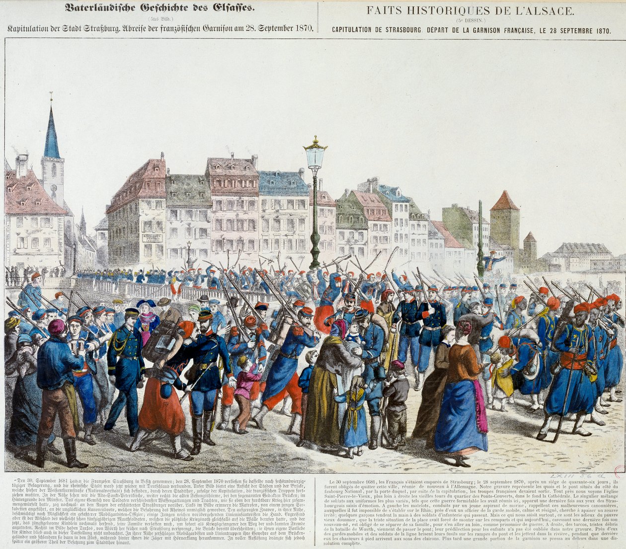 Kapitulation af Strasbourg og afgang fra den franske garnison, 28. september 1870 af Unknown artist