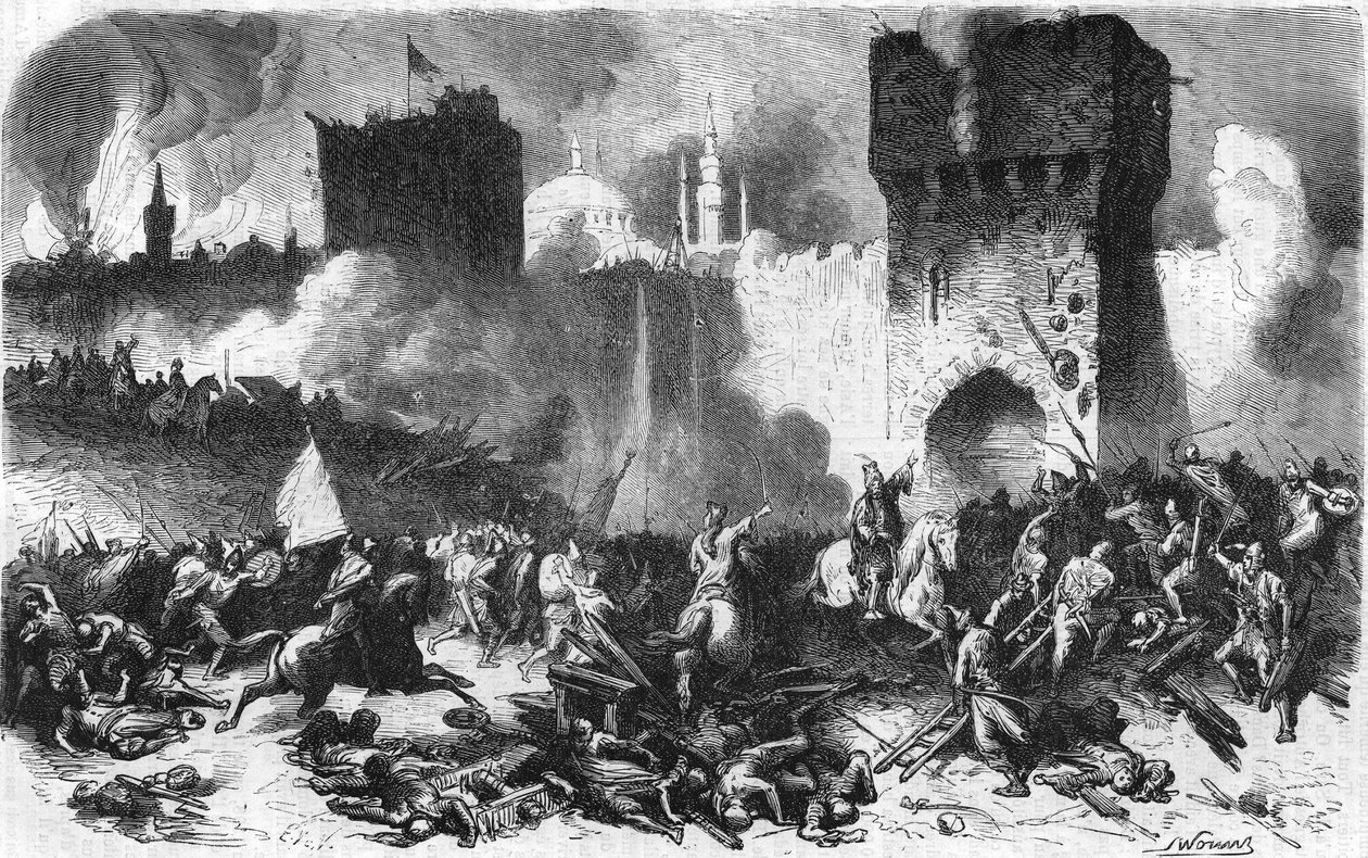 Erobringen af Konstantinopel af Mohamet II den 29. maj 1453. af Unknown artist