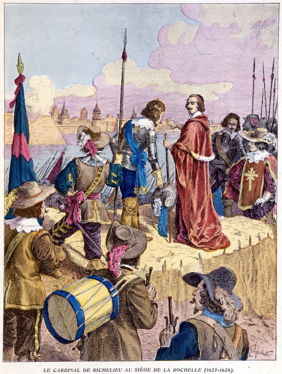 Kardinal Richelieu ved belejringen af La Rochelle (1627 - 1628) af Unknown artist
