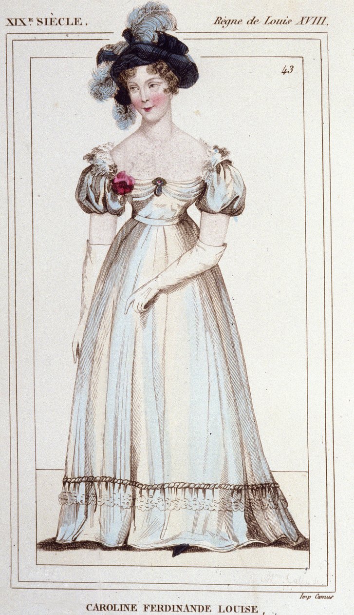 Caroline Ferdinande Louise af Napoli, hertuginde af Berry (1798-1870). Hustru til hertugen af Berry. Stik fra 1830. af Unknown artist