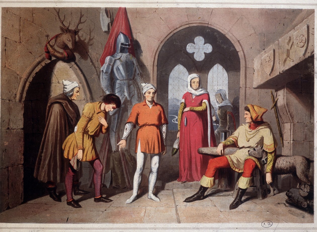 Slotsinteriør i Vogeserne, Strasbourg af Unknown artist