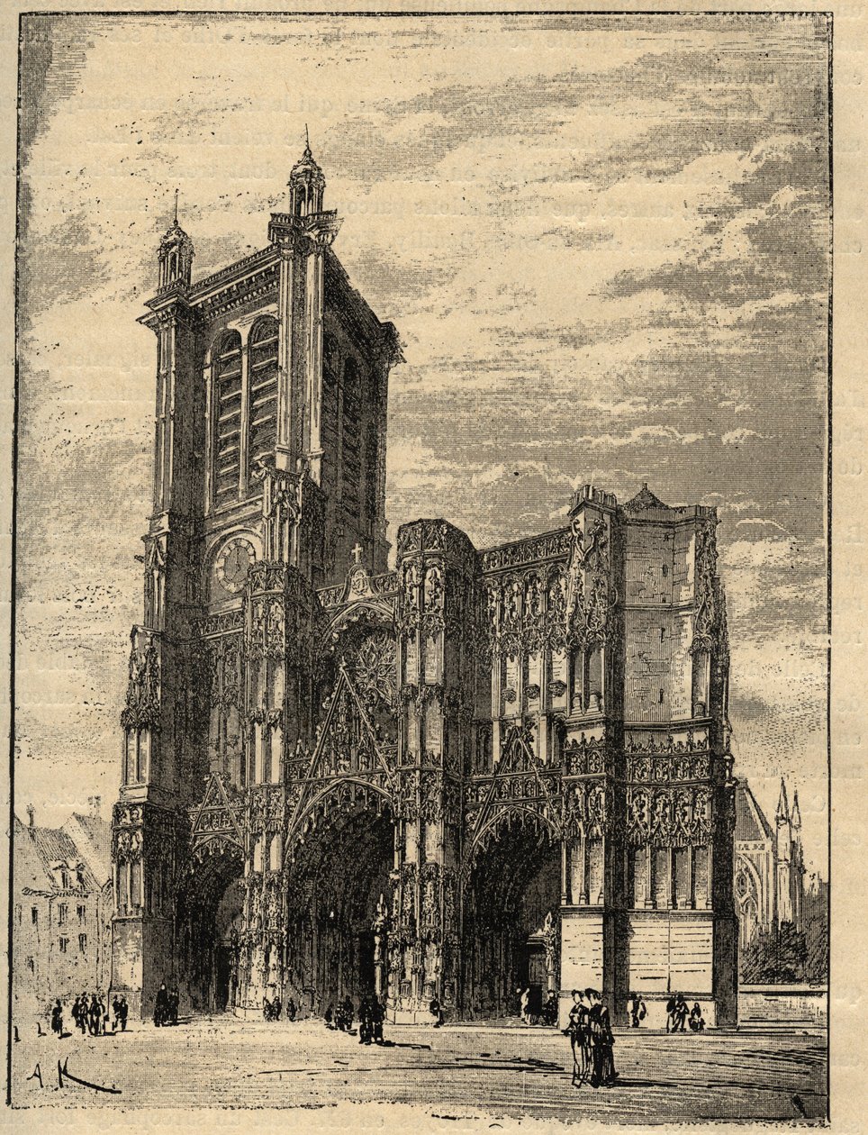 Cathedrale Saint-Pierre-et-Saint-Paul de Troyes - Champagne-Ardennes - indgravering i "" PATRIE" - PECTUREQUIREQUE BESKRIVELSE AF FRANKRIG I 6 BIND AF LUCIEN HUARD - slutningen 19. af Unknown artist