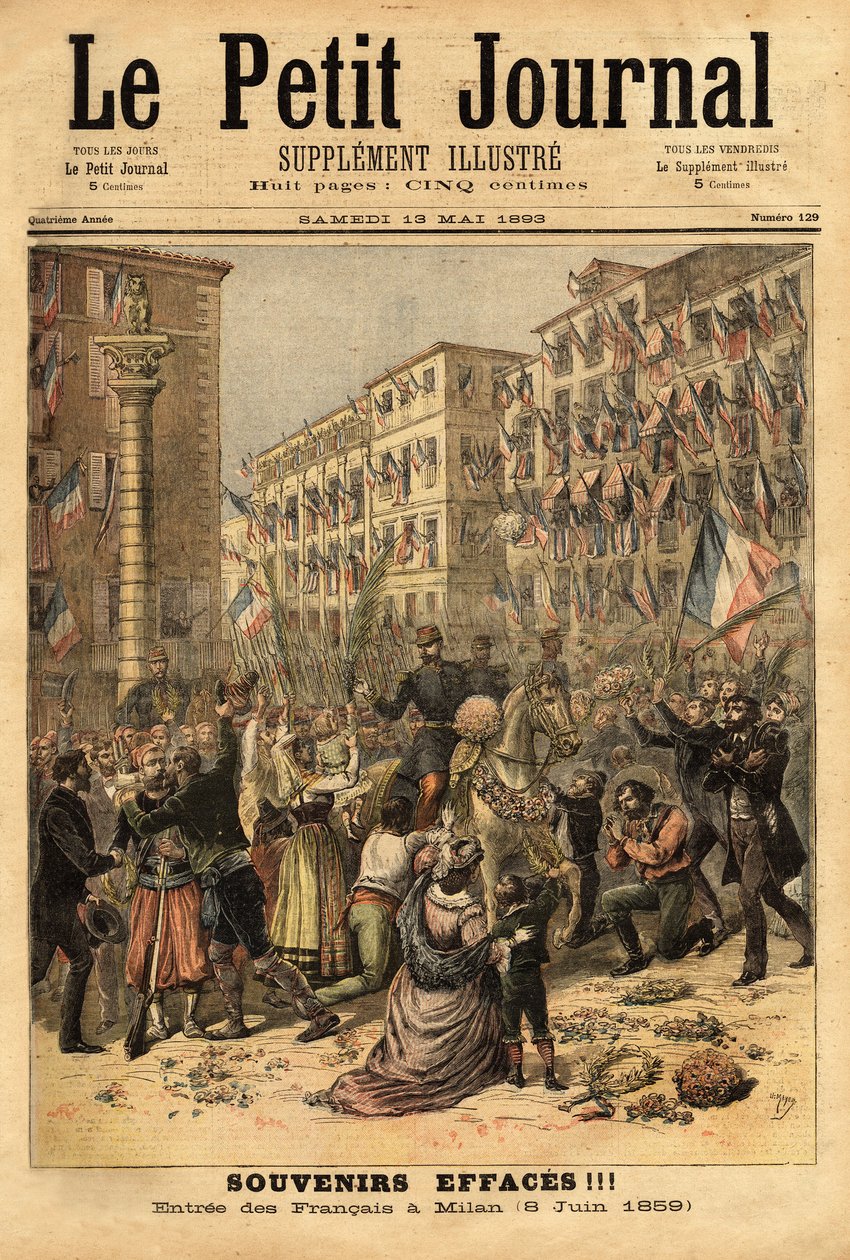 Fejring af Napoleonshærens indtog i Milano den 8. juni af Unknown artist
