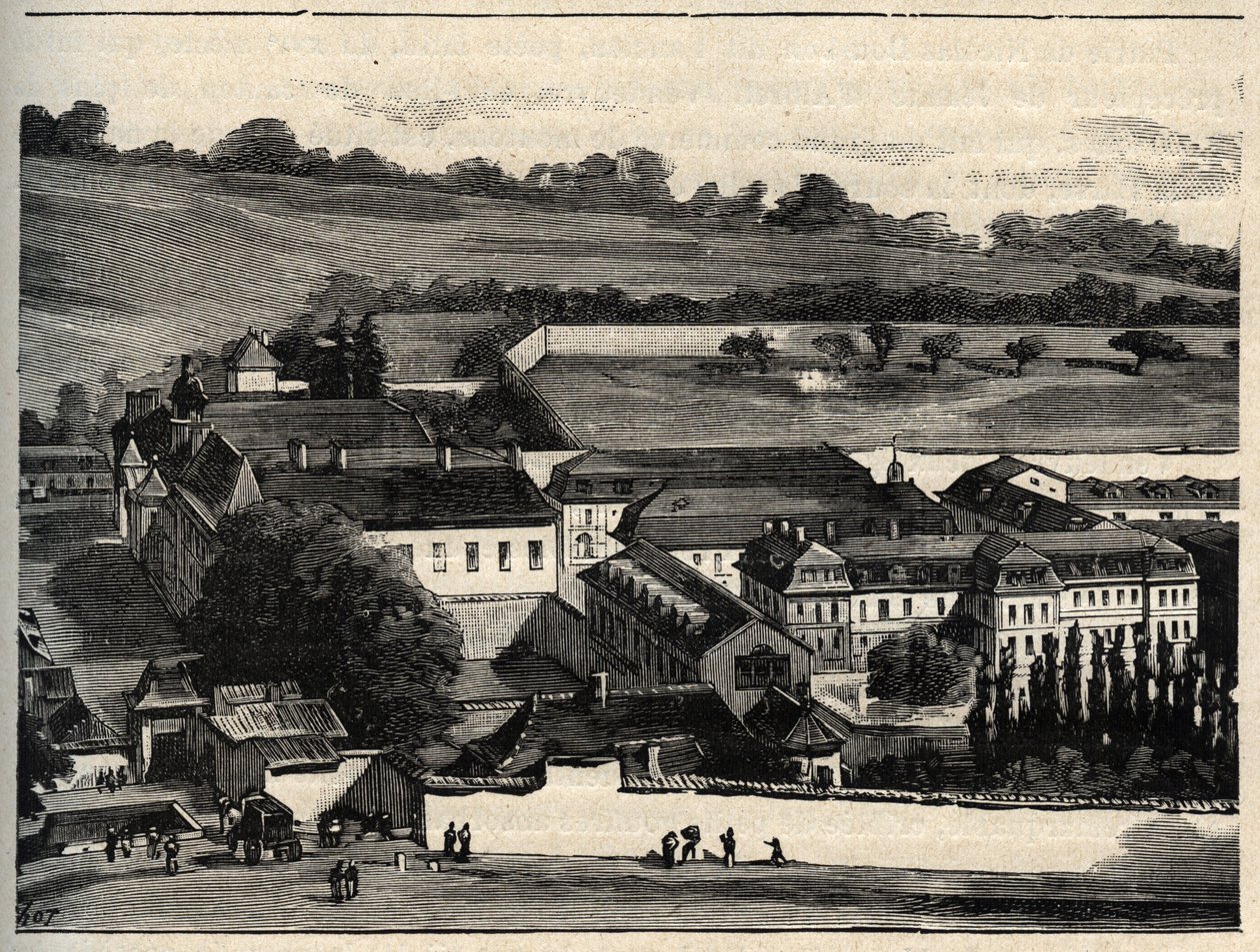 Central House of Clairvaux (fængsel i Clairvaux) - Champagne-Ardenne - gravering i "" PATRIE" - PACUREQUIREQUE BESKRIVELSE AF FRANKRIG I 6 BIND AF LUCIEN HUARD - slutningen af ​​1800-tallet af Unknown artist