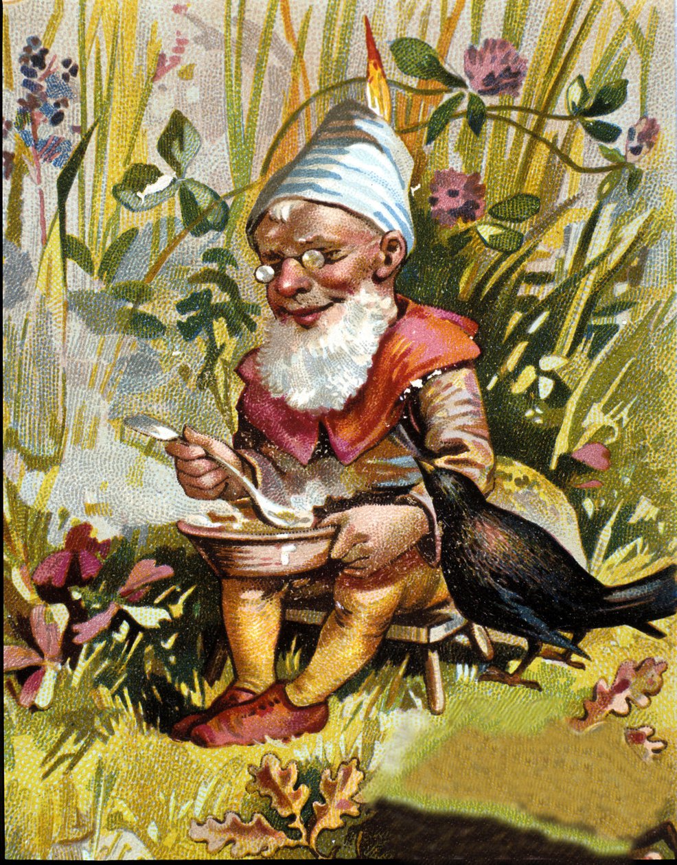 Karakter af dværgen eller farfadet spiser suppe. af Unknown artist