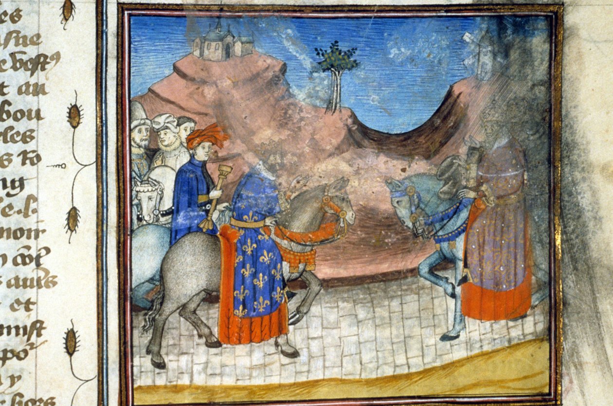 Karl VI. Miniature (512, 452r): Ansøgning om autorisation til Toulouse Kommunalbibliotek (tlf.: 05 62 27 66 66) af Unknown artist