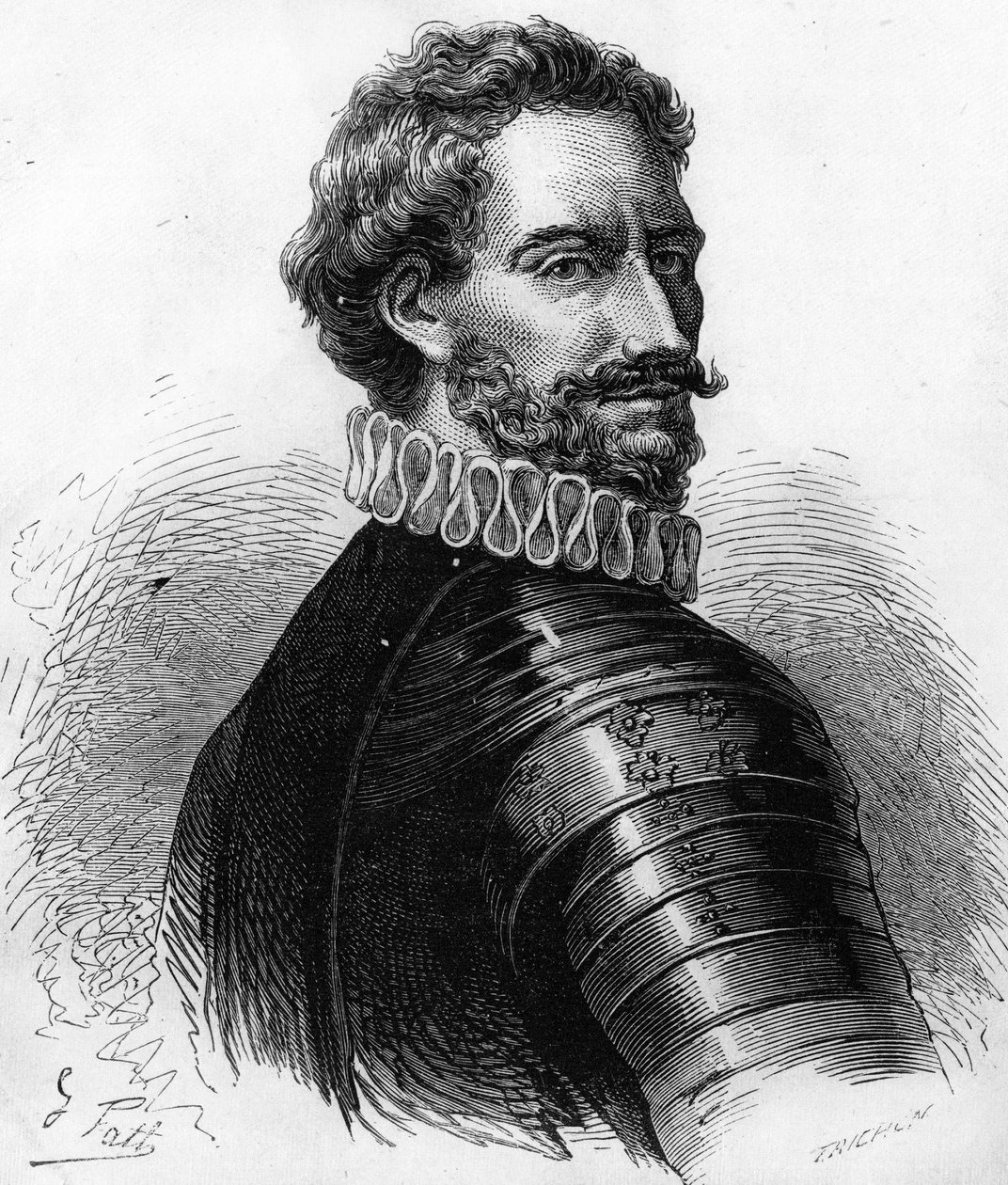 Charles de Montpensier (1490-1527), hertug af Bourbon og Connetable af Frankrig. Indgravering af det 19. århundrede. af Unknown artist