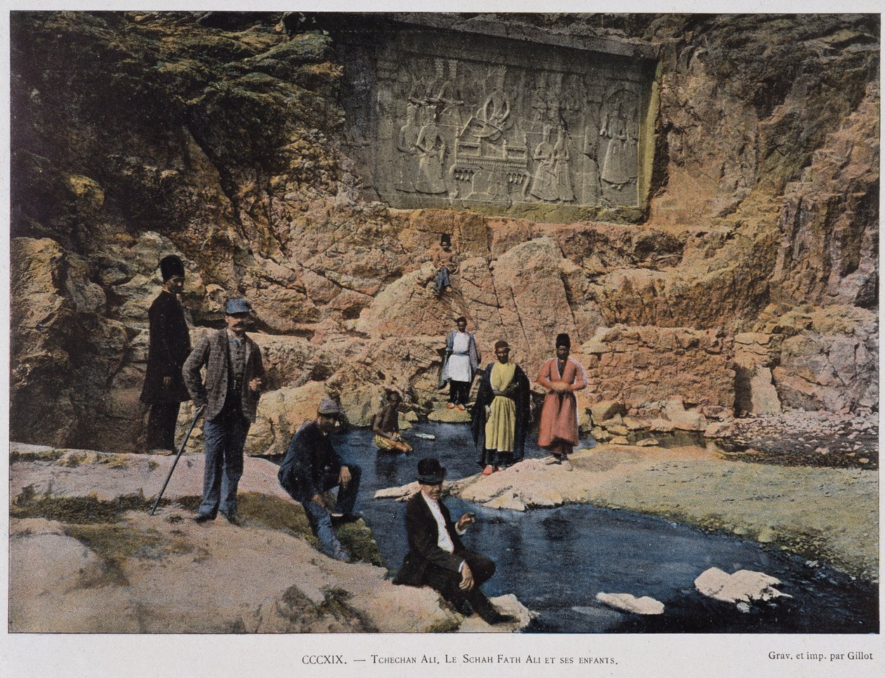 Chechan Alia, Shah Fath Ali og hans børn besøger et egyptisk monument af Unknown artist