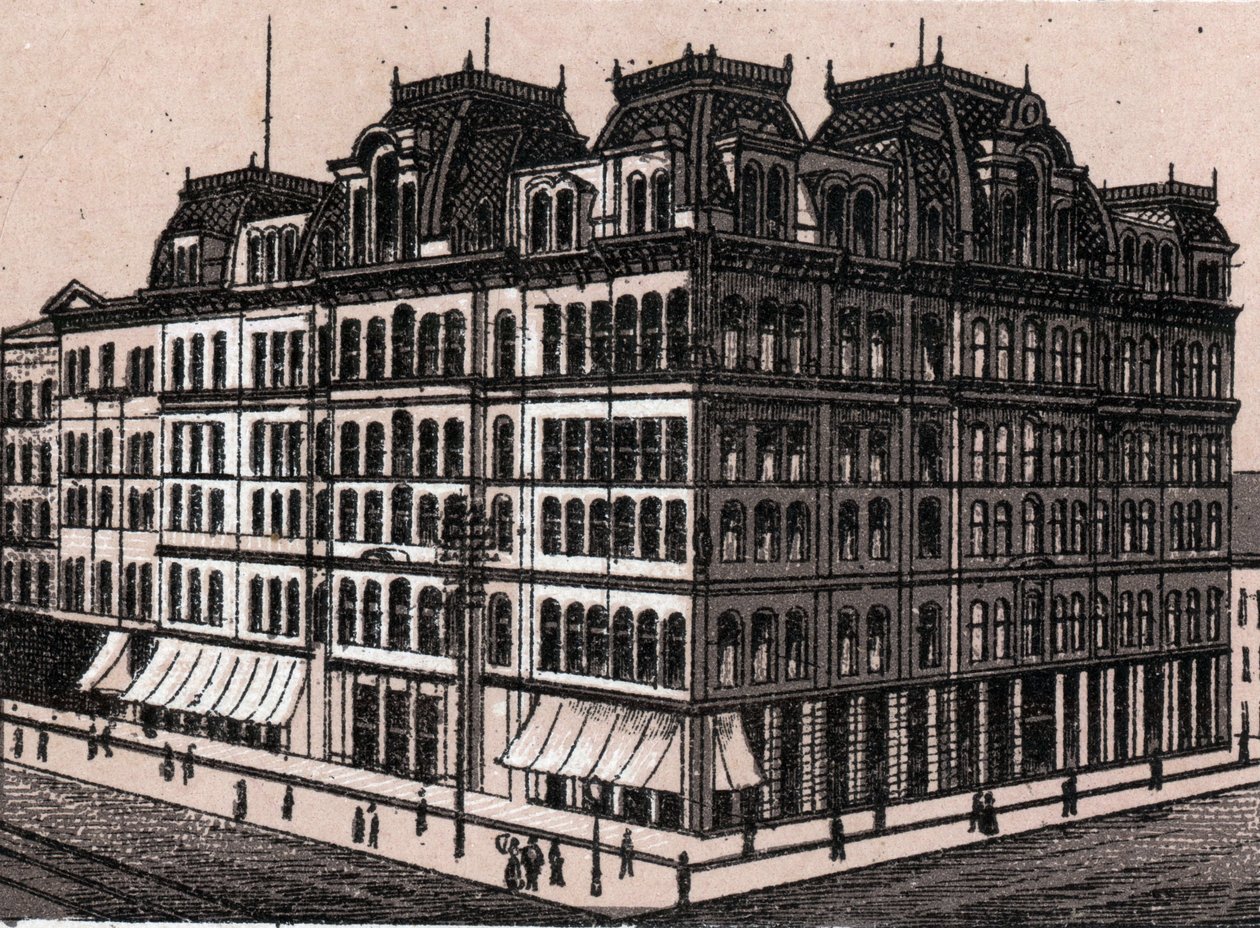 Chicago, USA: udsigt over Field, Leiter & Co. (Field, Leiter & Co. stormagasin). i "" Verden illustrerer 168 visninger"" Ingen dato (slutningen af 1800-tallet) af Unknown artist