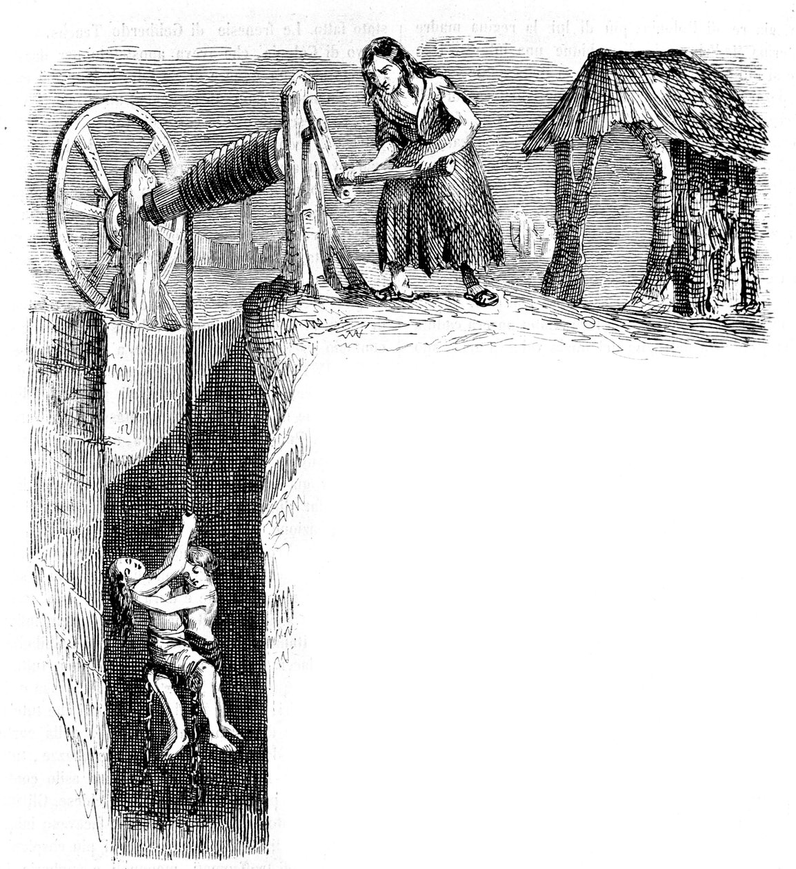 Børns nedstigning til en kulmine i England, omkring 1840. af Unknown artist