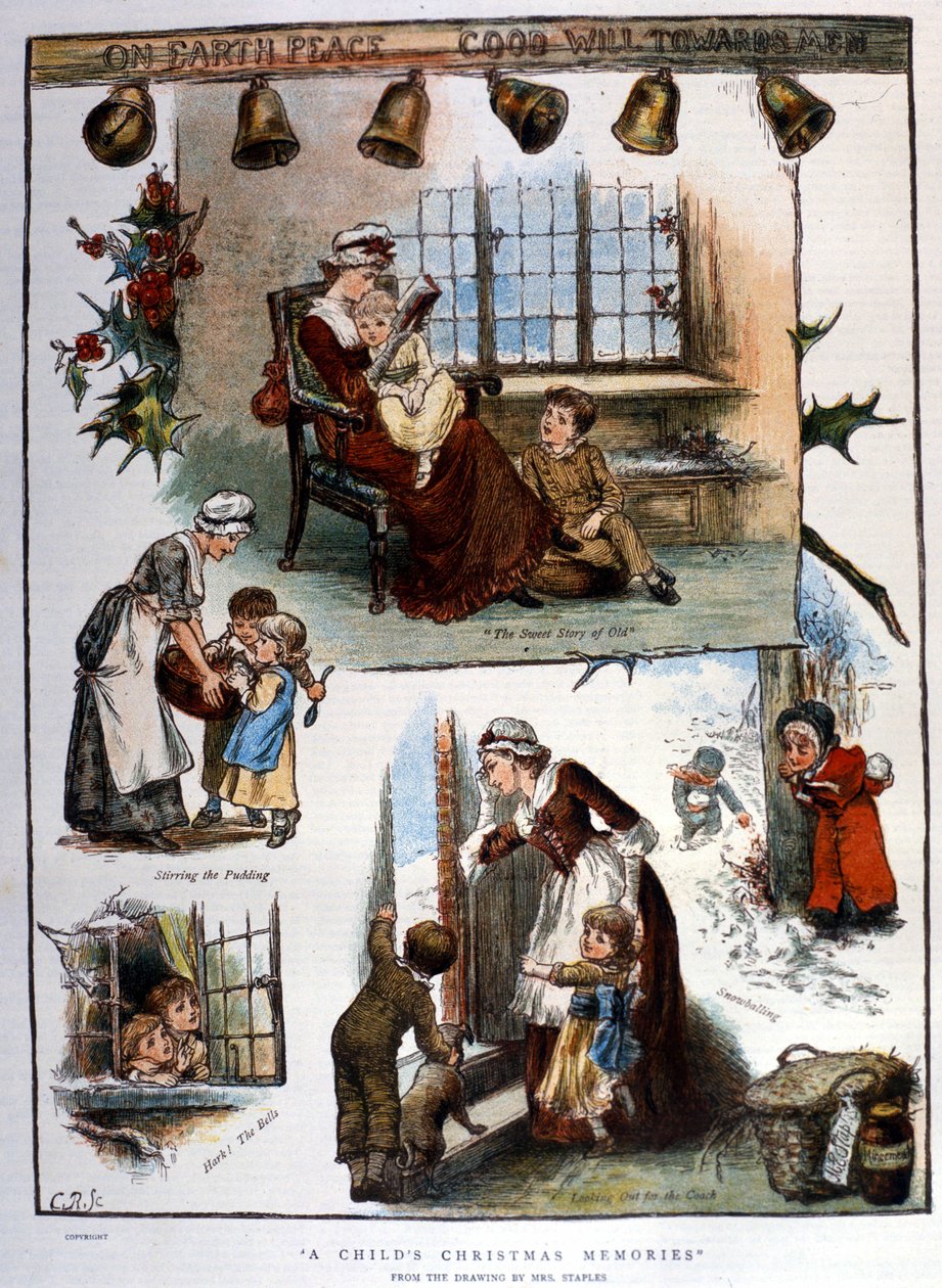 Juleminder, gravering af Unknown artist