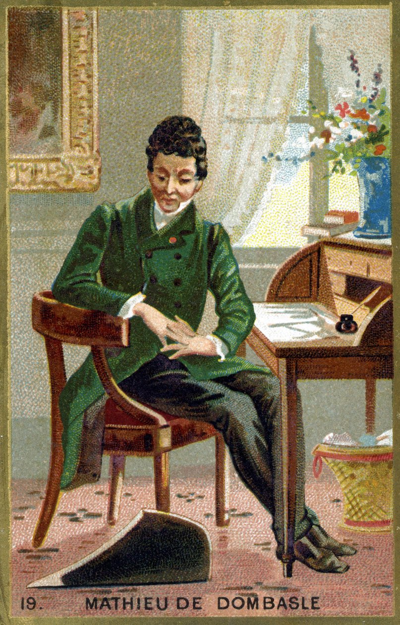 Christophe Joseph Alexandre Mathieu de Dombasle (1777 - 1843) fransk astronom. Kromolitografi af det 19. århundrede. af Unknown artist