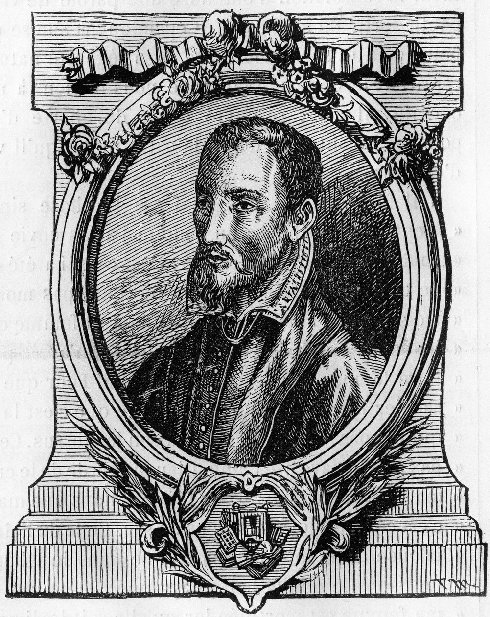 Christophe Plantin. 1514-1589. Antwerpens trykkeri af fransk oprindelse. 1800-tals gravering. af Unknown artist