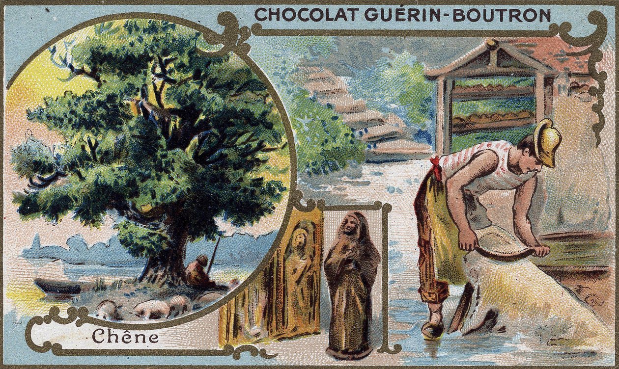 Chromolithografi emballage af chokolade Guérin Boutron.19. århundrede. af Unknown artist